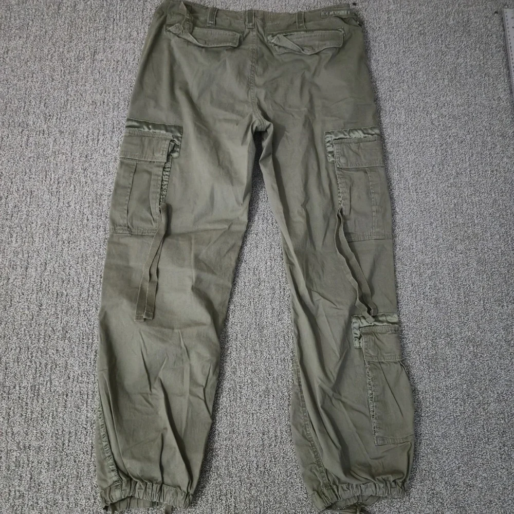 VTG Abercrombie & Fitch Pants Men M Green Baggy Paratrooper Cargo Rugged Y2K